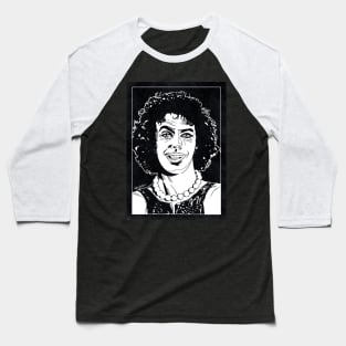 FRANK-N-FURTER - The Rocky Horror Picture Show (Black and White) Baseball T-Shirt
